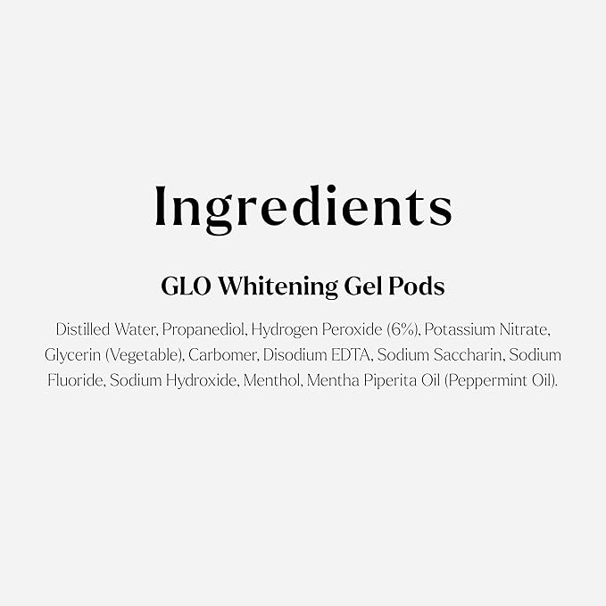 GLO Science Teeth Whitening Gel Pods – Safe, Effective Whitener with Silicon Brush, 6% Hydrogen Peroxide – Fastest Way to Whiter Teeth, Sensitivity Free – Mint Flavor (Pack of 5)-HomvellaHome