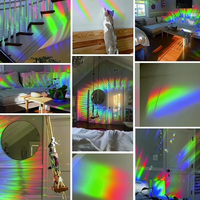 14pcs Window Decals for Bird Strikes, Anti Collision Window Clings, Rainbow Reflection Window Sticker, Maple Leaf Style Sun Catcher Stickers for Glass Windows-HomvellaHome