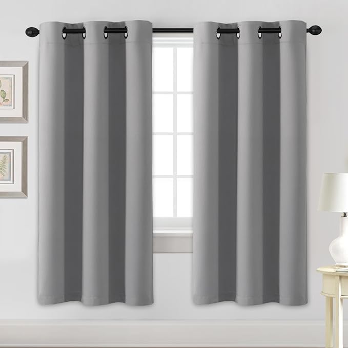 H.VERSAILTEX Blackout Curtains for Bedroom Thermal Insulated Room Darkening Living Room Curtains 72 Inch Long Grommet Privacy Protection Window Curtain Panels/Drapes for Nursery, 2 Panels, Dove Grey-HomvellaHome