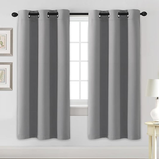 H.VERSAILTEX Blackout Curtains for Bedroom Thermal Insulated Room Darkening Living Room Curtains 72 Inch Long Grommet Privacy Protection Window Curtain Panels/Drapes for Nursery, 2 Panels, Dove Grey-HomvellaHome