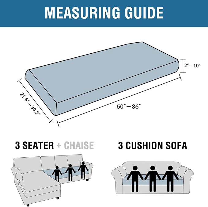 H.VERSAILTEX Super Stretch Individual Seat Cushion Covers Sofa Covers Couch Cushion Covers Slipcover Sets Thick Jacquard Textured Twill Fabric (1 Piece Sofa Cushion Cover, Olive)-HomvellaHome