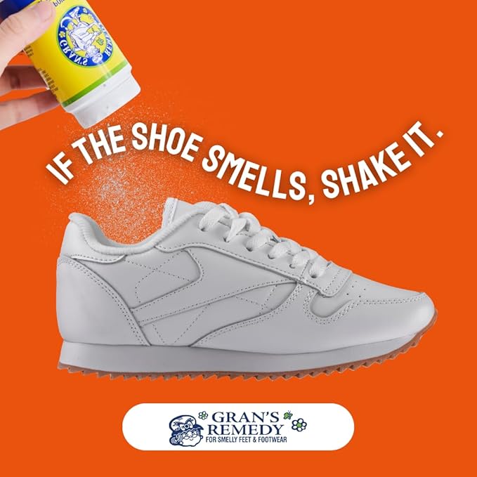 Gran's Remedy Shoe Deodorizer and Foot Powder for Smelly Feet - Effective Shoe Odor Eliminator in Travel Size - Absorbs Sweat and Moisture for Shoes and Feet - Unscented-HomvellaHome