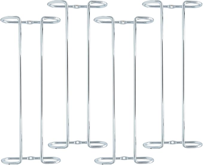 10 Inch Wine Glass Rack Under Cabinet Shelf Stemware Storage Hanging Hanger Organizer Glasses Holder with Drying Under Counter Metal for Kitchen and Bar Set of 2 Silver-HomvellaHome