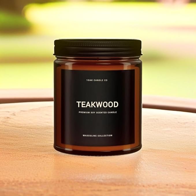 1OAK Scented Candles for Men - Teakwood & Masculine - Soy Wax, Long Burning Premium-HomvellaHome