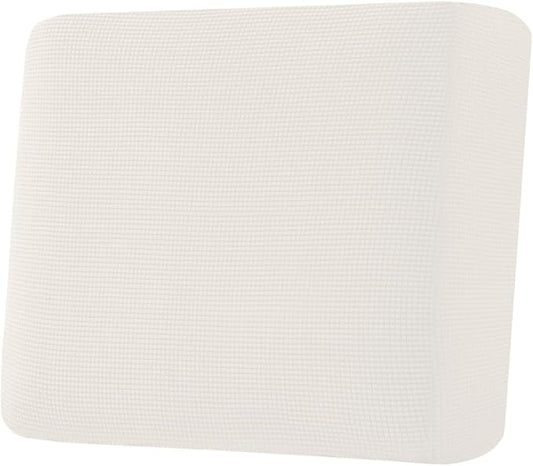 H.VERSAILTEX Super Stretch Individual Seat Cushion Covers Sofa Covers Couch Cushion Covers Slipcover Sets Thick Jacquard Textured Twill Fabric (1 Piece Chair Cushion Cover, Porcelain)-HomvellaHome