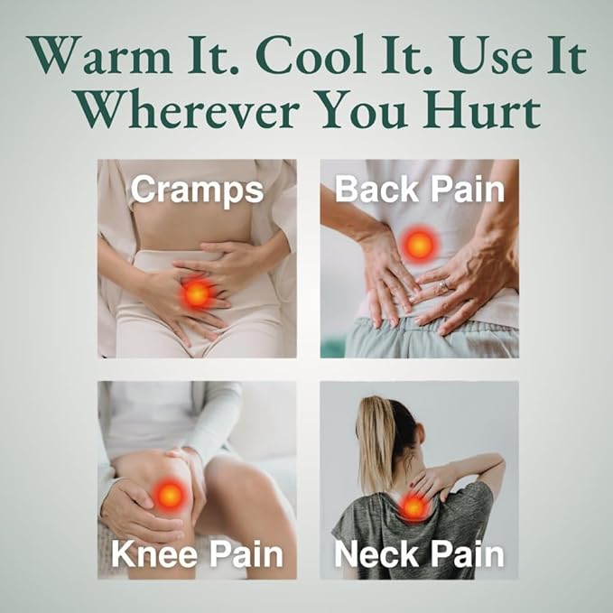 Glow Heating Pad with Flaxseed & Lavender for Hot & Cold Therapy, Microwavable Heat Pad for Back, Neck, Shoulder, Knee, Leg & Menstrual Cramp Relief, Washable & Reusable, One Size Fits All-HomvellaHome