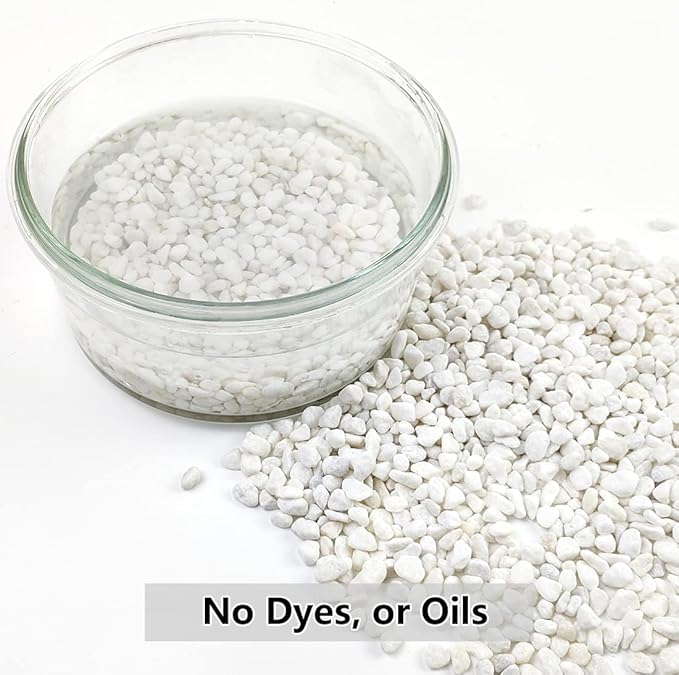 10LB Succulent and Cactus Gravel, 1/5 Inch White Natural Decorative Polished Pebbles for Landscaping, River Rocks for Plants, Vases, Aquariums, Terrarium and Outdoor Gardening-HomvellaHome