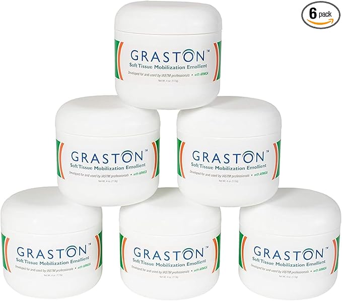 Graston Technique Arnica Soft Tissue Emollient - 4oz Jar Pro-Grade Therapy Cream for IASTM, Massage, Relief and Recovery, 6-Pack-HomvellaHome