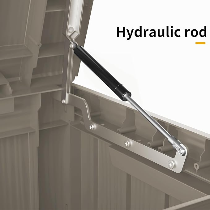 100 Gallon Resin Deck Box, Waterproof Outdoor Storage Bin for Patio Furniture, Pool Accessories, and Garden Tools, Lockable & UV-Resistant, Grey-HomvellaHome