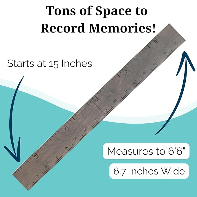 Growth Chart for Wall - Height Chart for Kids, Growth Chart for Kids, Measuring Board for Kids Height, Wooden Growth Chart for Wall, Height Measurement for Wall - Gray (63"x6.7")-HomvellaHome