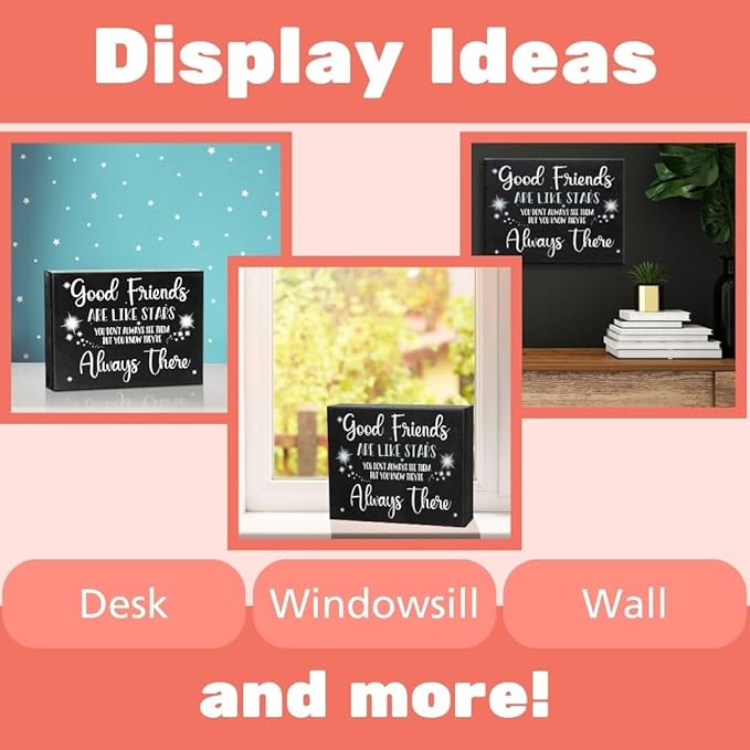 Good Friends Are Like Stars Wooden Sign – Sentimental Gift for Best Friend, Rustic Wall Hanging Decor, Friendship Keepsake, American Made, Thoughtful Birthday-HomvellaHome