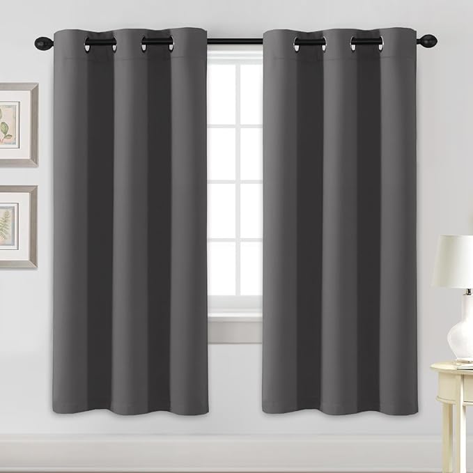 H.VERSAILTEX Blackout Curtains for Bedroom Thermal Insulated Room Darkening Living Room Curtains 72 Inch Long Grommet Privacy Protection Window Curtain Panels/Drapes, 2 Panels, Charcoal Grey-HomvellaHome