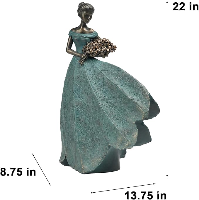 Guichifun Fairy Statue Collection Home Decoration - 22IN Leaf Angel Girls Resin Large Home Decor for Outside or Inside Rustic Garden Outdoor Yard Fantasy Figurines Gift 13.75 x 8.75 x 22 Inch-HomvellaHome