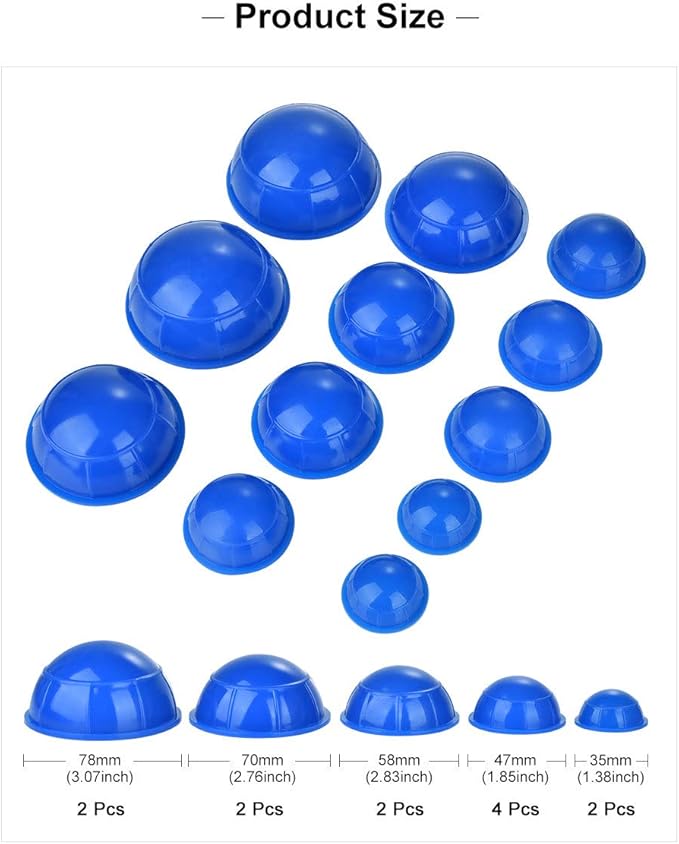12 Pcs Silicone Massage Cupping Set Vacuum Cupping Acupuncture Cupping Therapy Set Professional Body Massage Cup Set Vacuum Massage Cupping for Pain Relief Muscle Relaxation,Pack of 12-HomvellaHome