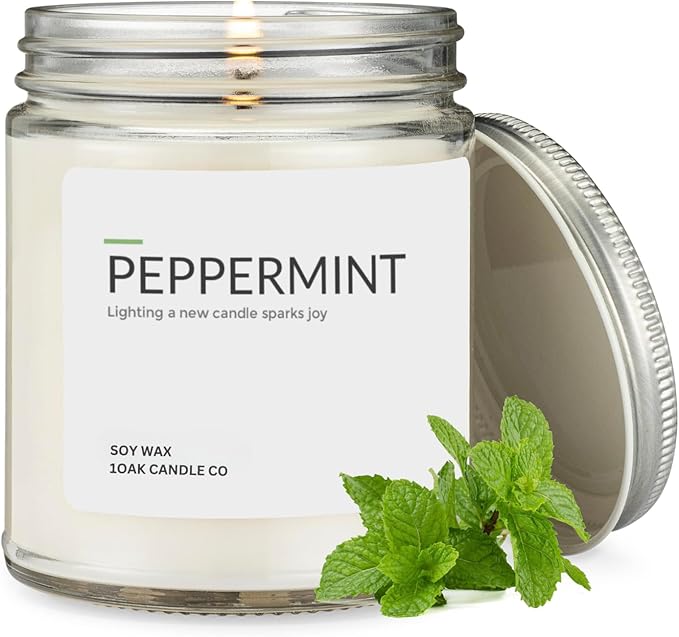 1OAK Soy Wax Scented Candles - Peppermint Candle - Scented Candles for Home (7oz.)-HomvellaHome