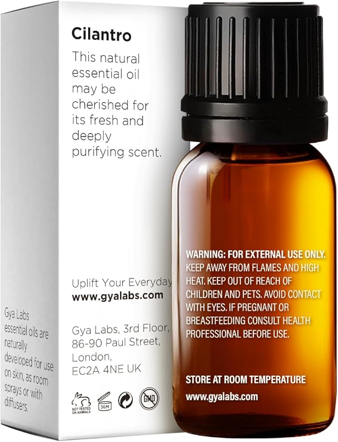 Gya Labs Cilantro Essential Oil for Diffusers - 0.34 Fl Oz - 100% Natural Cilantro Oil for for Skin, Massage, Aromatherapy & Candle Making Scent-HomvellaHome