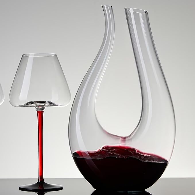 1PC Luxurious U-Shaped Crystal Glass Wine Decanter - High-End European Style, Harp Design, Red Wine, Large Capacity, Perfect for Home, Restaurant, and Household Use-HomvellaHome