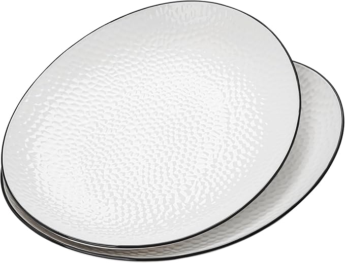 15" Large Serving Platter - Oval Large Serving Tray, Ceramic Serving Dish, White Platters for Serving Food, Appetizers, Entertaining, Party, Set of 2-HomvellaHome