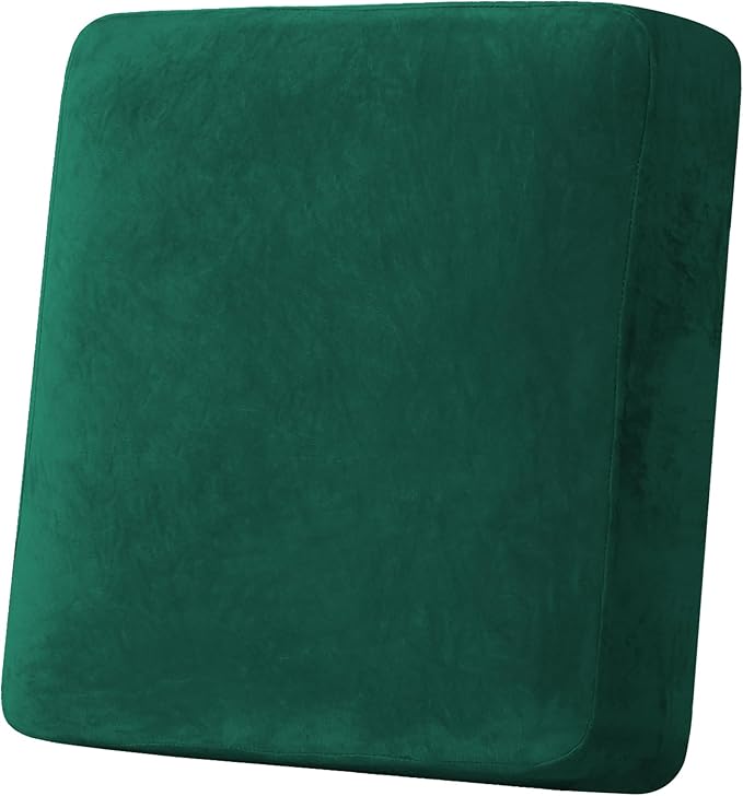 H.VERSAILTEX Velvet Stretch Couch Cushion Cover Plush Cushion Slipcover for Chair Cushion Furniture Protector Seat Cushion for Sofa Cover (1 Piece Armchair Cushion Covers, Vintage Green)-HomvellaHome