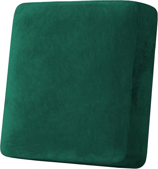 H.VERSAILTEX Velvet Stretch Couch Cushion Cover Plush Cushion Slipcover for Chair Cushion Furniture Protector Seat Cushion for Sofa Cover (1 Piece Armchair Cushion Covers, Vintage Green)-HomvellaHome