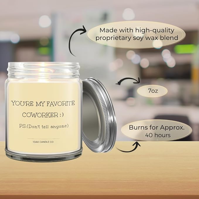 1OAK Vanilla Coworker Candle - Office Gifts for Coworkers - Funny & Farewell Gifts for Women, Men & Colleagues-HomvellaHome