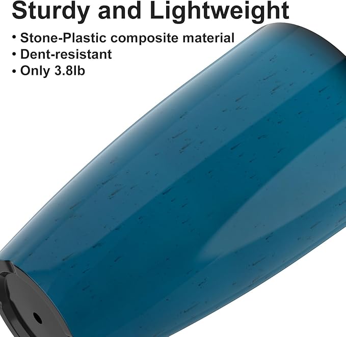 GameXcel Tall Flower Pot Indoor - Outdoor Plant Pot - Turquoise Glossy Planter - Elegant Stone Imitation - 12" Diameter 21" Tall with Drainage Holes and Saucer 2Pack-HomvellaHome