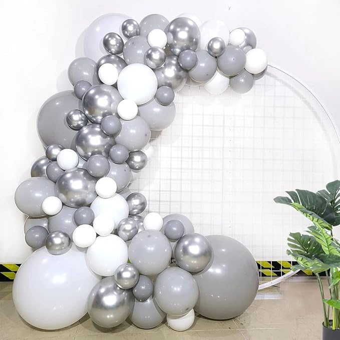 130pcs Gray Balloons Different Sizes 18" 12" 10" 5" Pastel Gray Balloons for Boys Girls Birthday Baby Shower Gender Reveal Wedding Decorations-HomvellaHome