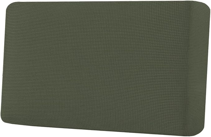 H.VERSAILTEX Super Stretch Individual Seat Cushion Covers Sofa Covers Couch Cushion Covers Slipcover Sets Thick Jacquard Textured Twill Fabric (1 Piece Loveseat Cushion Cover, Olive)-HomvellaHome