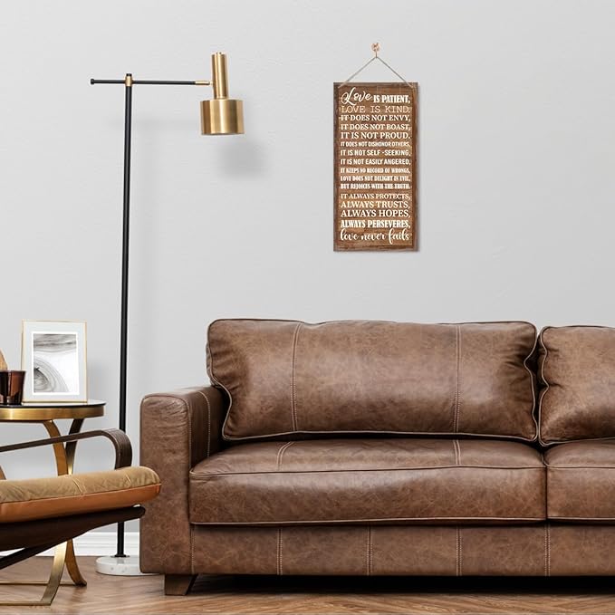 1 Corinthians 13:4-8 Inspirational Hanging Wood Decor Sign, Printed Wood Sign, Love is Patient, Love is Kind Quote, Hanging Bible Verses Woods Wall Signs, Rustic Home Decor Signs, Christian Gift I1-HomvellaHome