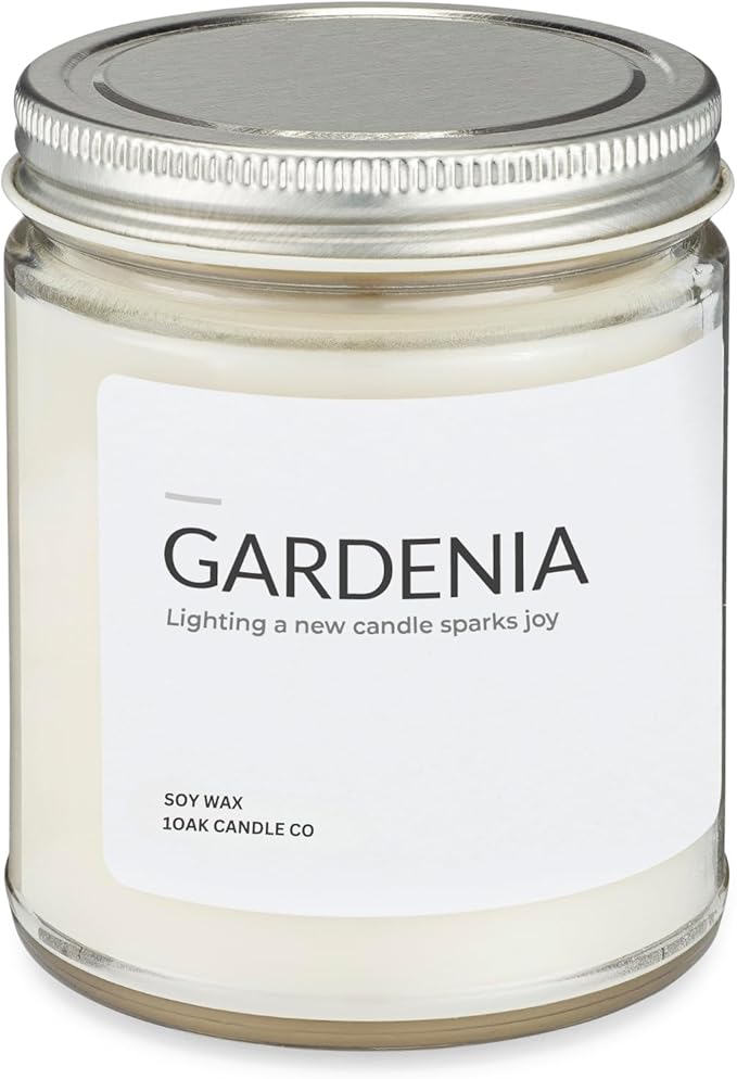 1OAK Soy Wax Scented Candles (Gardenia) - Long Burning Premium Hand-Poured (7oz.)-HomvellaHome