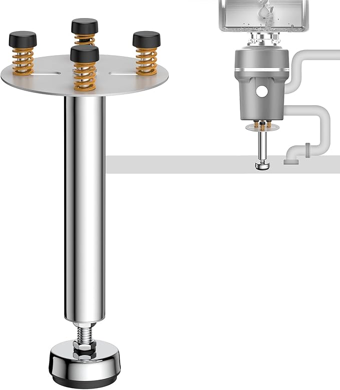 Garbage Disposal Support, Adjustable Spring Shock Absorber Bracket (11.02-14.56inch (28-37cm)), Holds Up tp 440lbs, Stainless Steel Noise Reduction Installation Kit-HomvellaHome