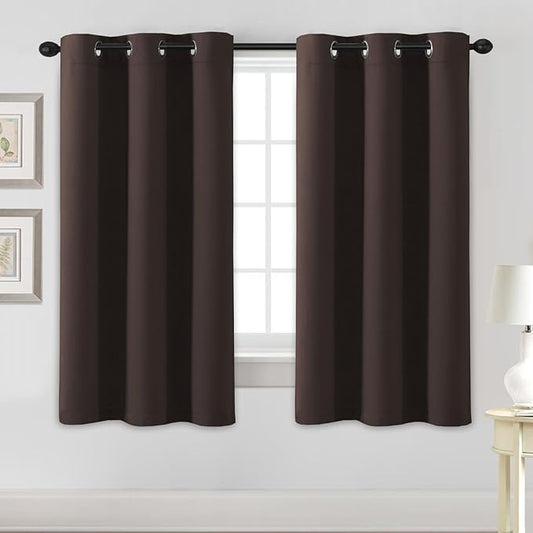 H.VERSAILTEX Blackout Curtains for Bedroom Thermal Insulated Room Darkening Living Room Curtains 63 Inch Long Grommet Privacy Protection Window Curtain Panels/Drapes, 2 Panels, Chocolate Brown-HomvellaHome