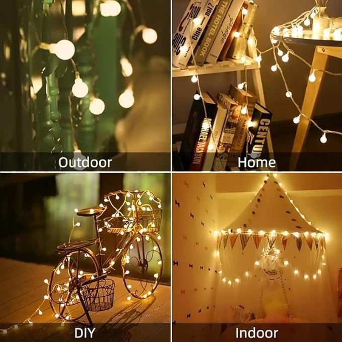 Globe String Lights 65.6 Ft. 120LEDs 8 Modes with Remote,USB Fairy Lights Plug in,Waterproof LED String Lights for Indoor Outdoor Bedroom Party Wedding Garden Christmas Tree Decor,Warm White-HomvellaHome