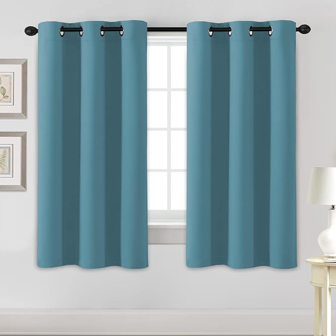 H.VERSAILTEX Blackout Curtains for Bedroom Thermal Insulated Room Darkening Living Room Curtains 63 Inch Long Grommet Privacy Protection Window Curtain Panels/Drapes for Nursery, 2 Panels, Storm Blue-HomvellaHome