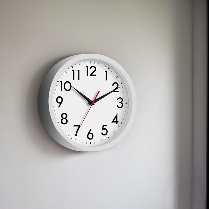 12 Inch Wall Clock Silent Non-Ticking Battery Operated Analog Clock Decorative for Office Kitchen Outdoor Living Room Classroom Bedroom Bathroom School(Black)-HomvellaHome