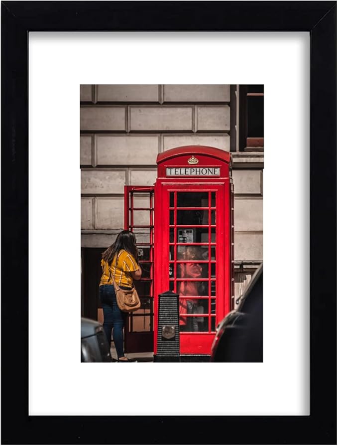 11x14 Picture Frame Set of 6, Display Pictures 8x10 with Mat or 11x14 Without Mat for Wall Mounting,Black-HomvellaHome