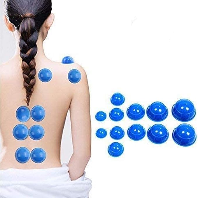 12 Pcs Silicone Massage Cupping Set Vacuum Cupping Acupuncture Cupping Therapy Set Professional Body Massage Cup Set Vacuum Massage Cupping for Pain Relief Muscle Relaxation,Pack of 12-HomvellaHome