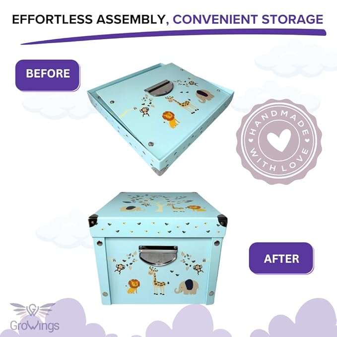 GroWings Baby Keepsake Box - Large Memory Storage for Newborns, Suitable for Boys and Girls, Strong, Durable, and Collapsible Gifts-HomvellaHome