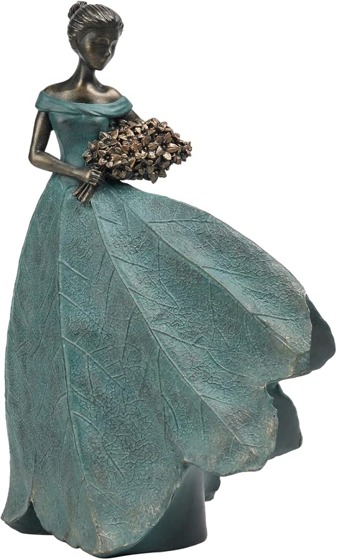 Guichifun Fairy Statue Collection Home Decoration - Leaf Angel Girls Resin Modern Table Decor for Living Room Office Sculpture Decor for Women Indoor Rustic Figurines Gift 5 x 3 x 7.5 Inch-HomvellaHome