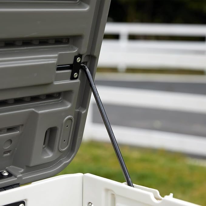 100 Gallon Plus Resin Deck Box, Waterproof Outdoor Storage Bin for Patio Furniture, Pool Accessories, and Garden Tools, Lockable & UV-Resistant, White-HomvellaHome