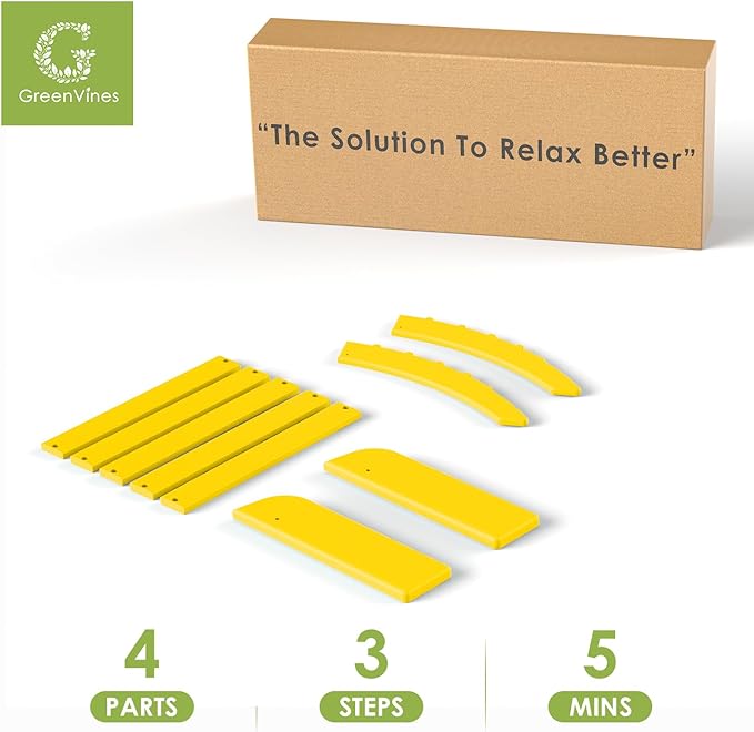 GREENVINES Adirondack-Ottoman | HDPE Plastic | Outdoor Footrest | All Weather | Foot Rest | Foot Stool | Yellow | for Adirondack Chair | for Patio Backyard Pool-HomvellaHome