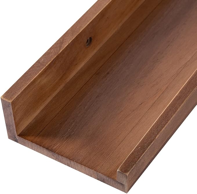 AZSKY 48 Inch Long Floating Shelves Wall Mounted Light Walnut Narrow Photo Picture Ledge Shelves Set of 3 Nursery Book Shelves Photo Frames Display Shelves Kitchen Spice Rack-HomvellaHome