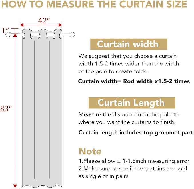 H.VERSAILTEX Room Darkening Curtains for Living Room Light Reducing Thermal Insulated Window Treatment Panels/Drapes Grommet Top 2 Panels (Ivory - 42 x 84 Inches)-HomvellaHome