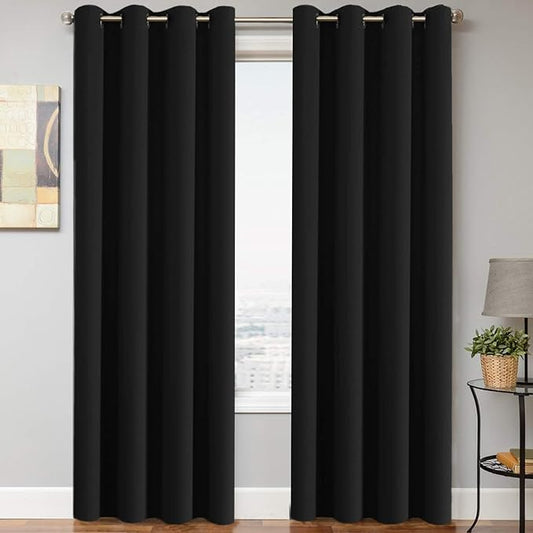 H.VERSAILTEX 100% Blackout Curtains - 84 Inch Long Thermal Insulated Curtains & Drapes With Grommet for Bedroom, Living Room, Bathroom-HomvellaHome