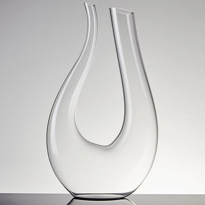 1PC Luxurious U-Shaped Crystal Glass Wine Decanter - High-End European Style, Harp Design, Red Wine, Large Capacity, Perfect for Home, Restaurant, and Household Use-HomvellaHome