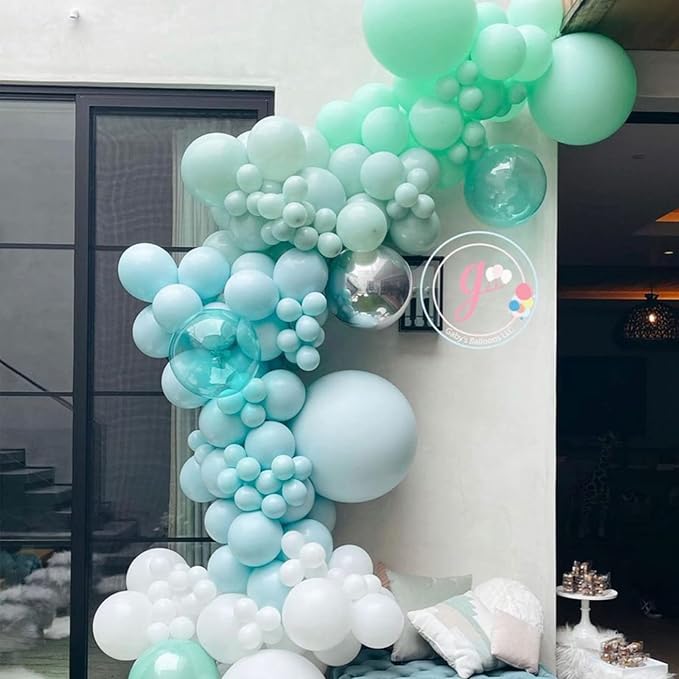 130pcs Mint Green Balloons Different Sizes 18" 12" 10" 5" Pastel Light Green Balloons for Boys Girls Birthday Baby Shower Gender Reveal Wedding Decorations-HomvellaHome