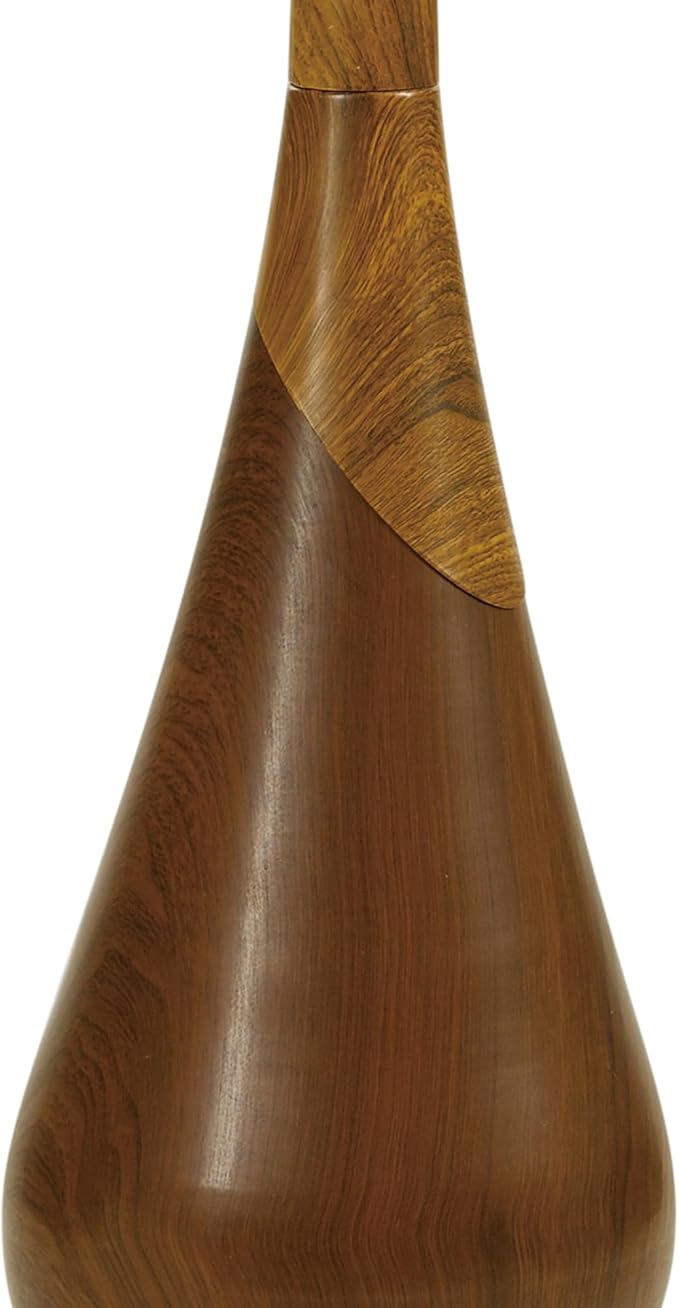 GLOBE Electric Novogratz x Harrington 65" Floor Lamp, 2-Tone Faux Wood Base, White Fabric Shade, Socket Rotary Switch 67225-HomvellaHome