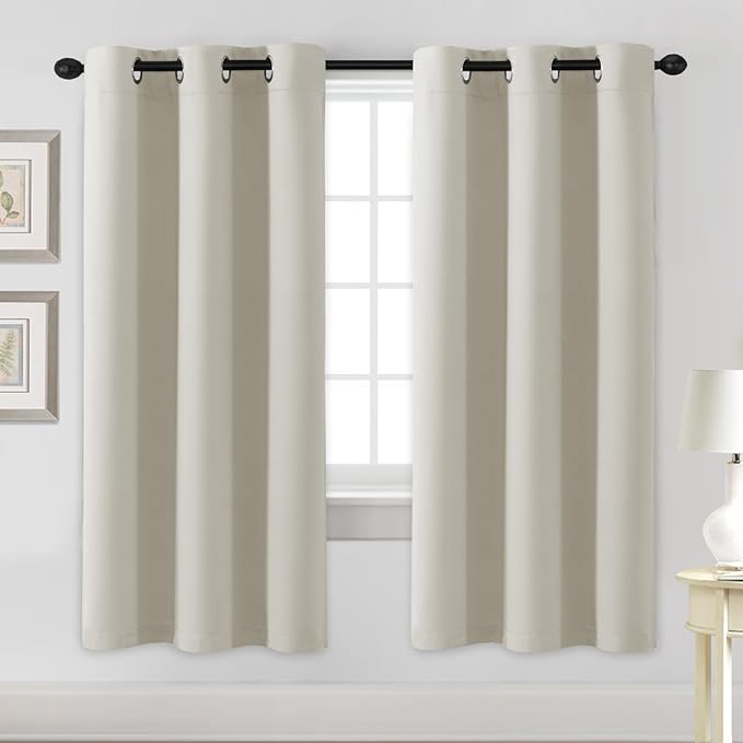 H.VERSAILTEX Blackout Curtains for Bedroom Thermal Insulated Room Darkening Living Room Curtains 72 Inch Long Grommet Privacy Protection Window Curtain Panels/Drapes for Nursery,2 Panels,Ivory/Cream-HomvellaHome