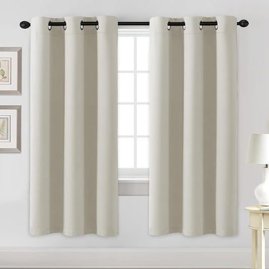 H.VERSAILTEX Blackout Curtains for Bedroom Thermal Insulated Room Darkening Living Room Curtains 72 Inch Long Grommet Privacy Protection Window Curtain Panels/Drapes for Nursery,2 Panels,Ivory/Cream-HomvellaHome