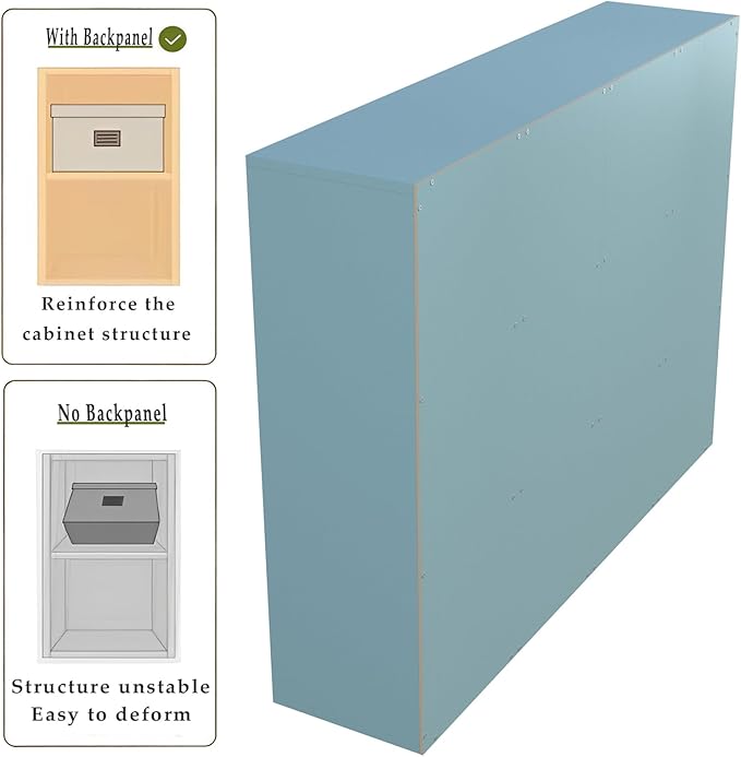 12-Cube Storage Shelf Bookcase - Wooden 3-Tier Floor Standing Open Bookshelf for Home and Office, Display Cabinet, Light Blue-HomvellaHome